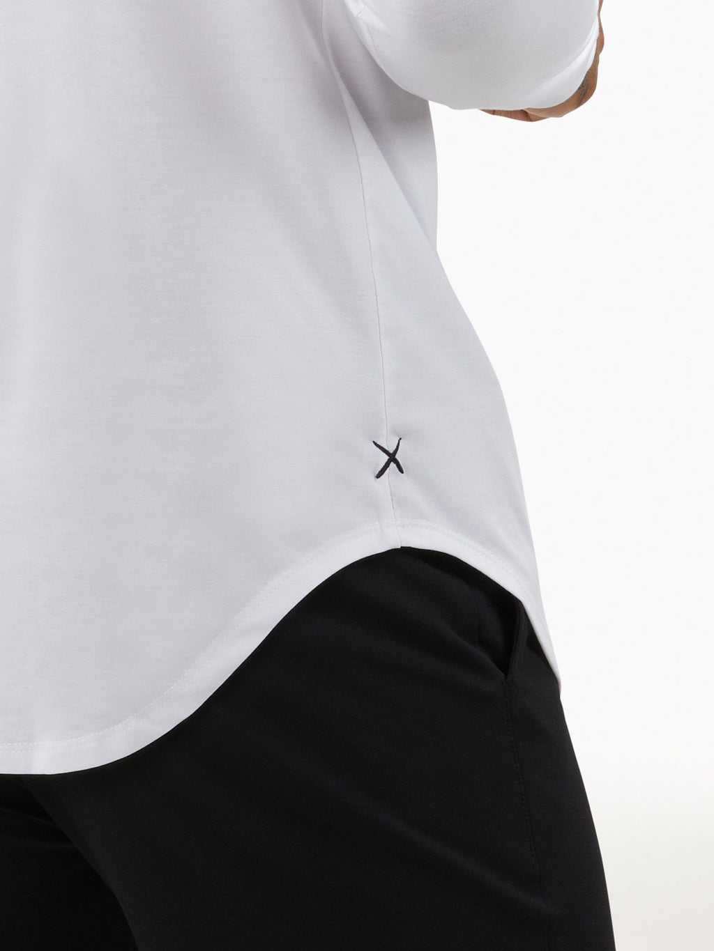 AO Long Sleeve Henley Elongated | White Signature-fit PYCA Pro®