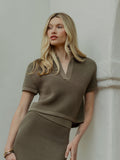 Portofino Crochet Polo | Bay Leaf Relaxed-fit