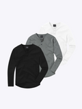 AO Long Sleeve Henley 3-Pack