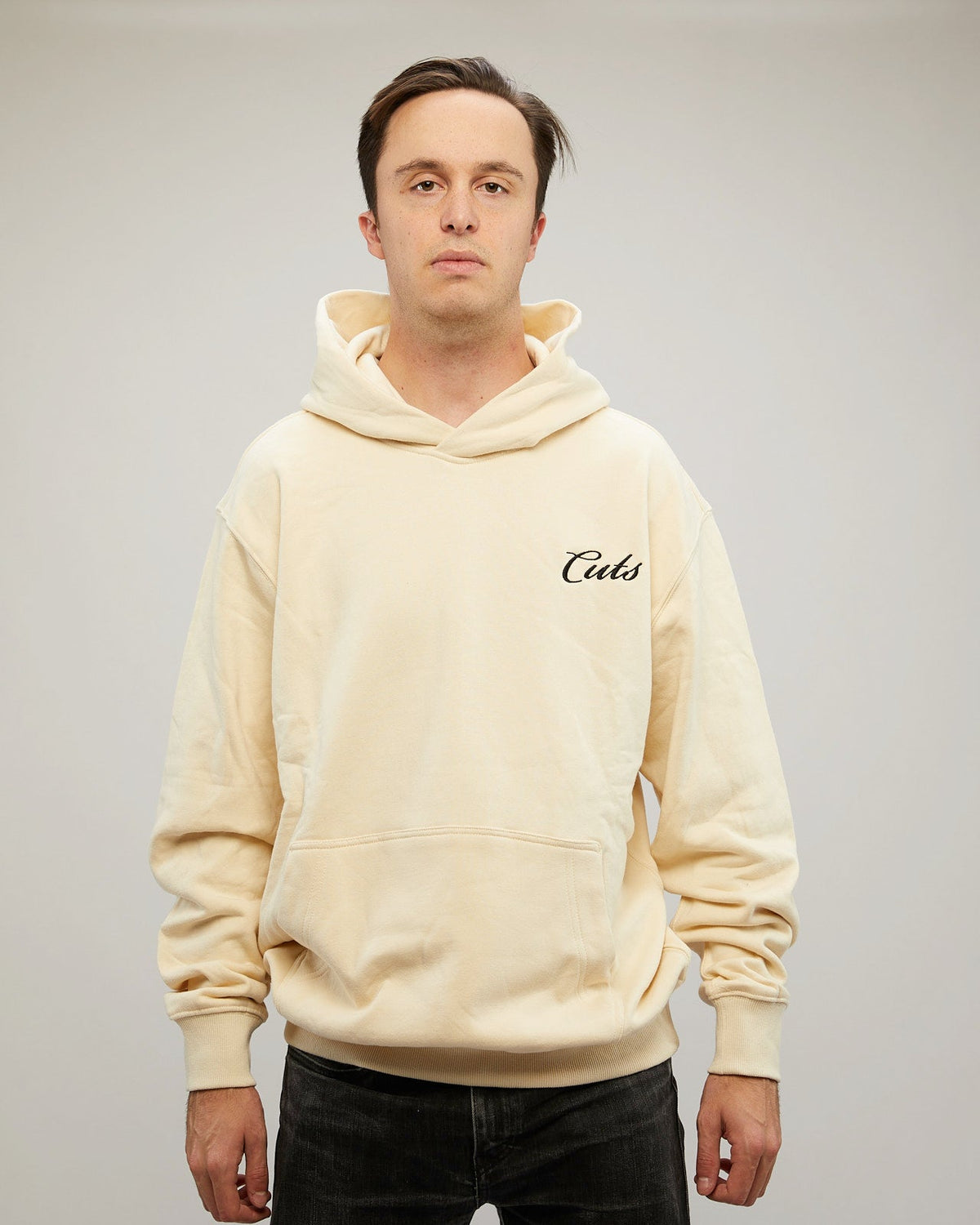 Anniversary Vintage Hoodie - Embroidered | Ivory Classic-fit Cotton Fleece