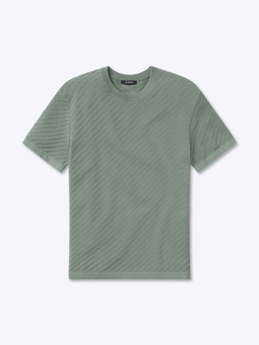 Riviera Knit Textured Tee | Basil Signature-Fit