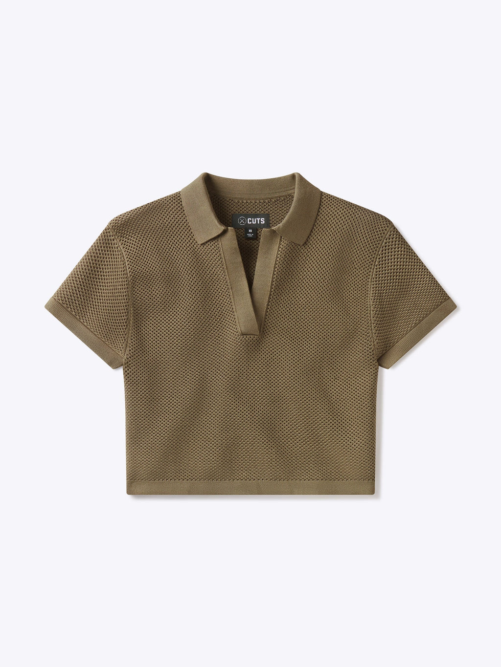 Portofino Crochet Polo | Bay Leaf Relaxed-fit