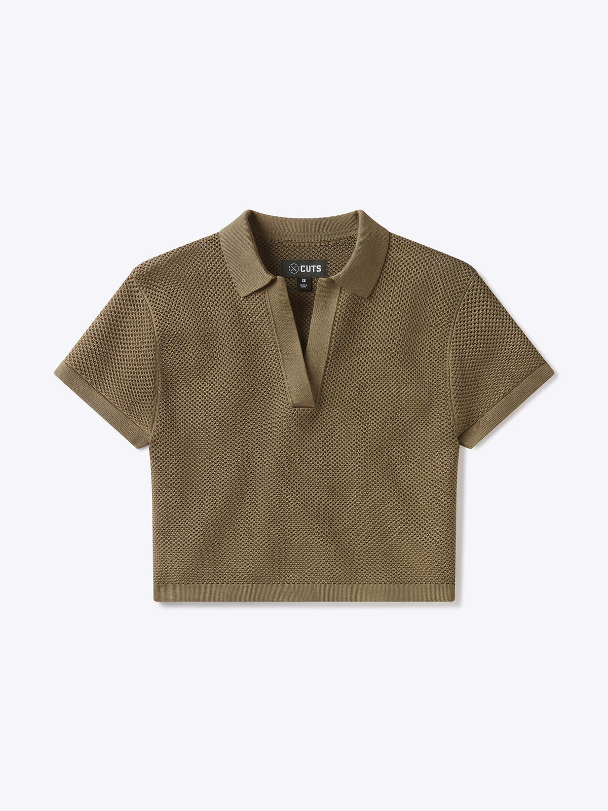 Portofino Crochet Polo | Bay Leaf Relaxed-fit