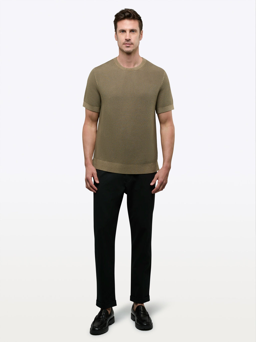 Portofino Crochet Tee | Bay Leaf Classic-fit