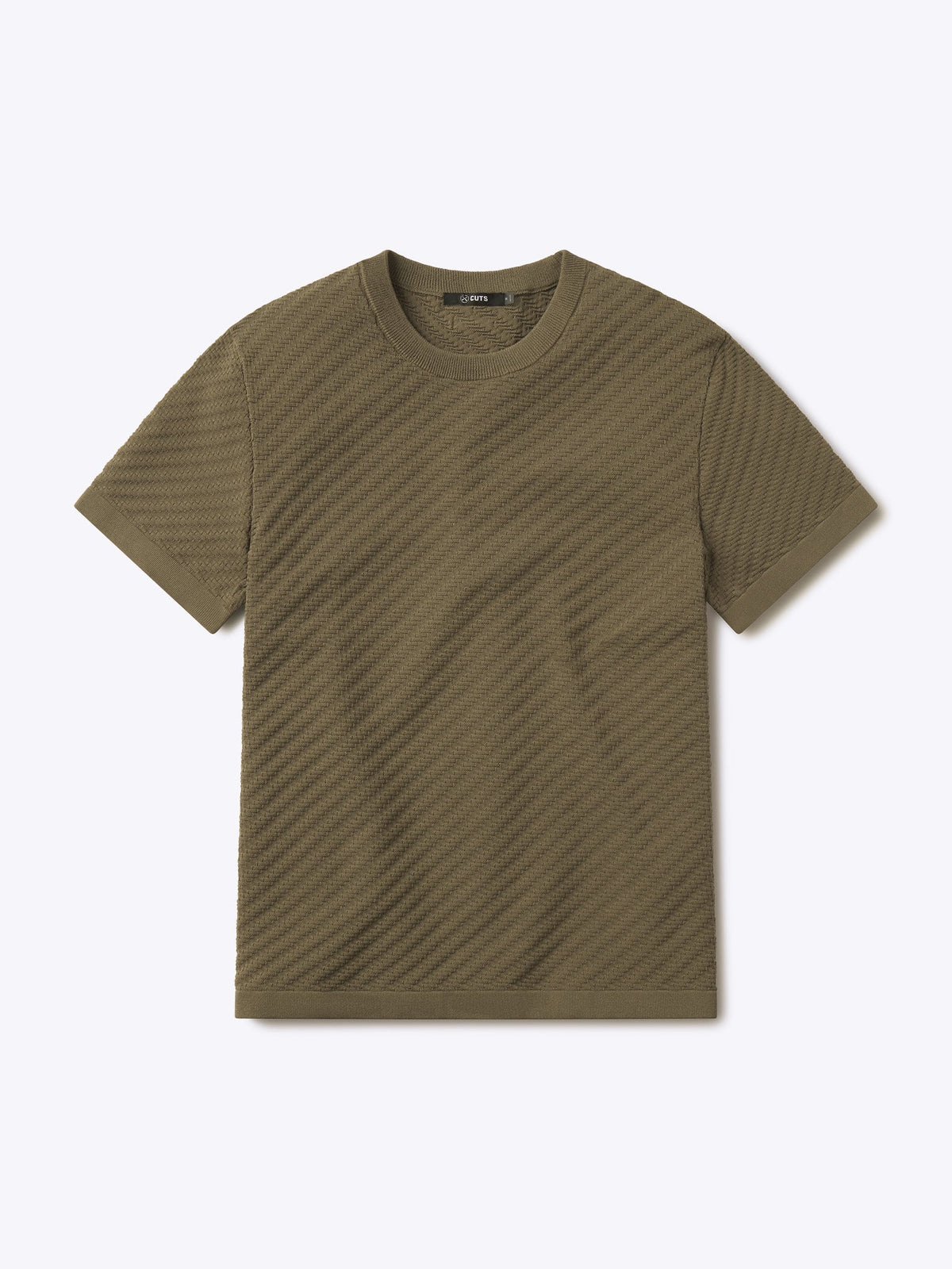Riviera Knit Textured Tee | Bay Leaf Signature-Fit