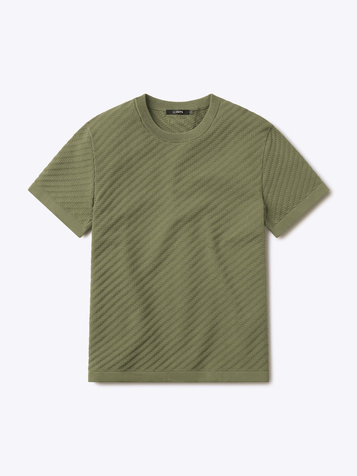 Riviera Knit Textured Tee | Capers Signature-Fit