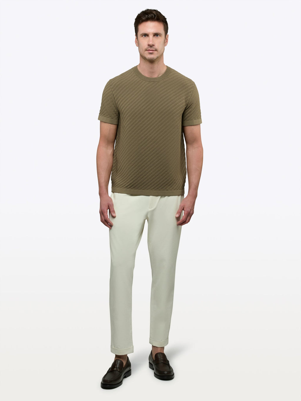 Riviera Knit Textured Tee | Bay Leaf Signature-Fit