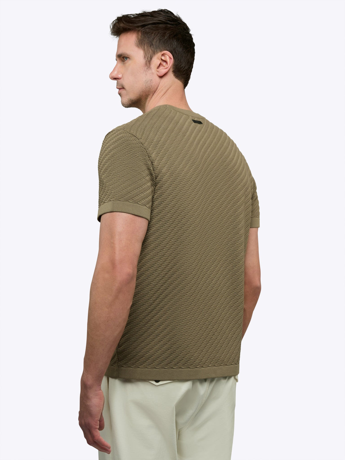 Riviera Knit Textured Tee | Bay Leaf Signature-Fit