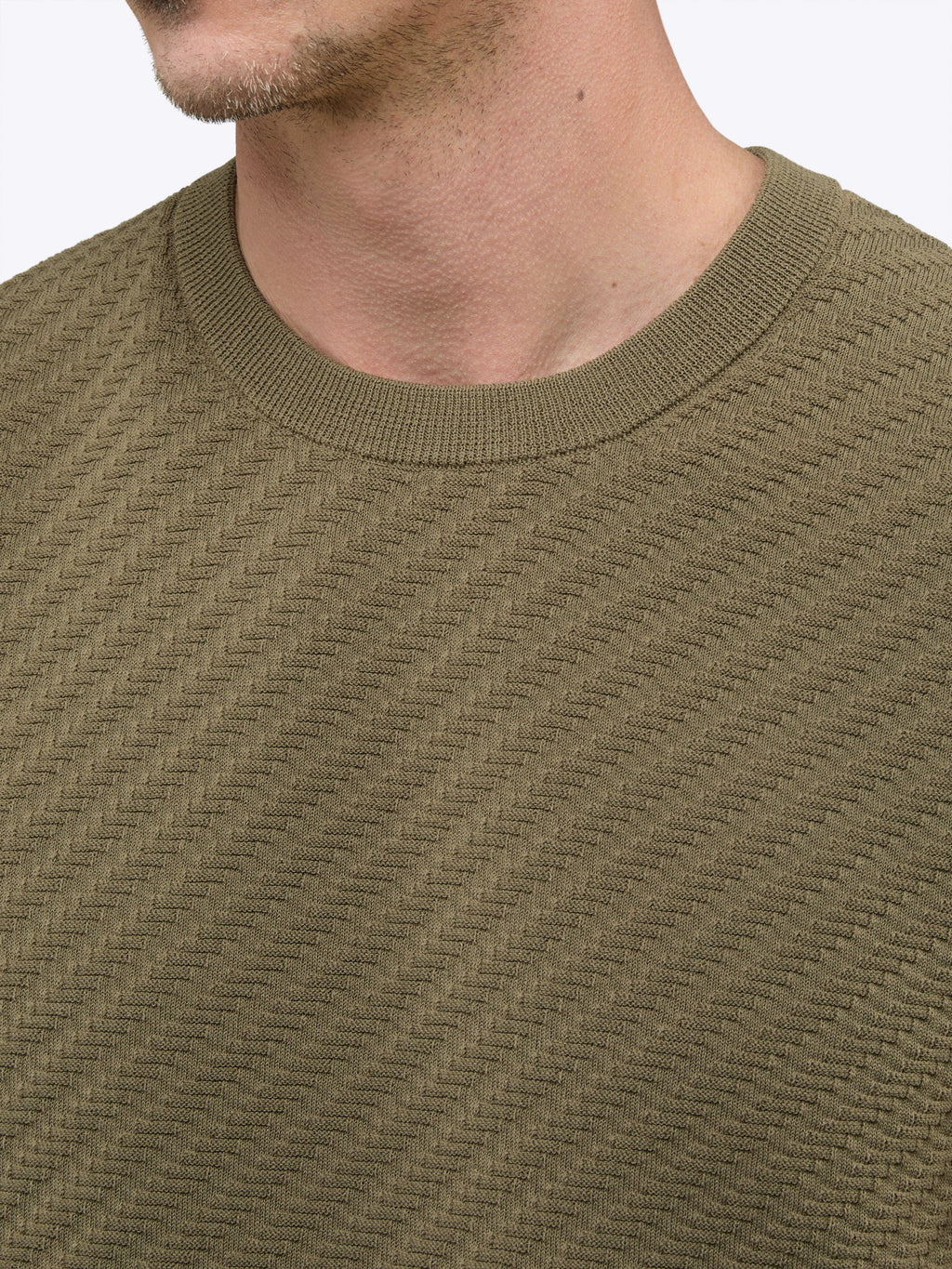 Riviera Knit Textured Tee | Bay Leaf Signature-Fit