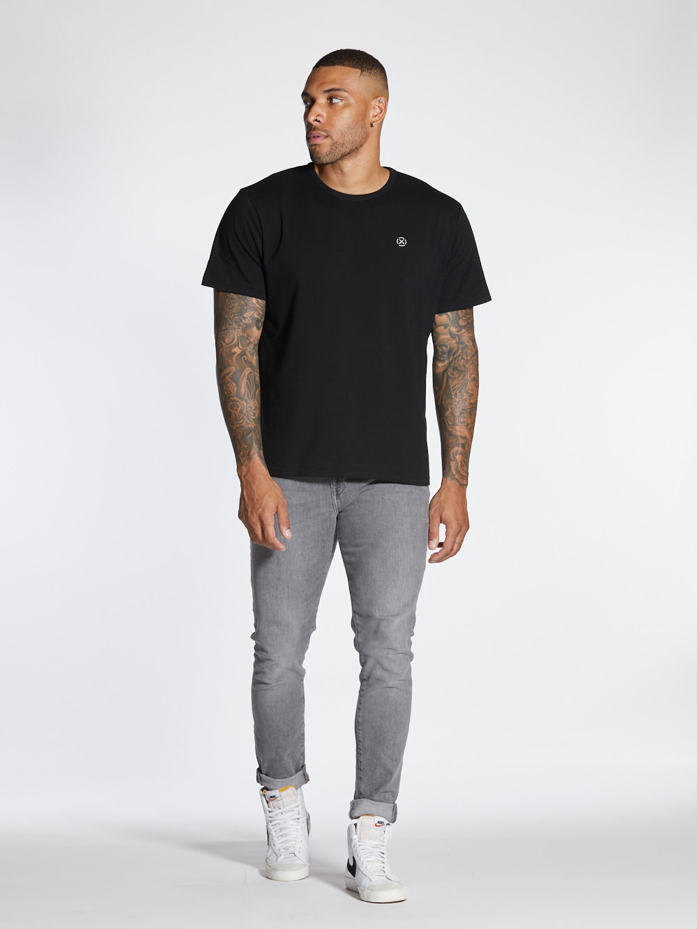 Branded Box Tee | Black Classic-fit Cotton PYCA
