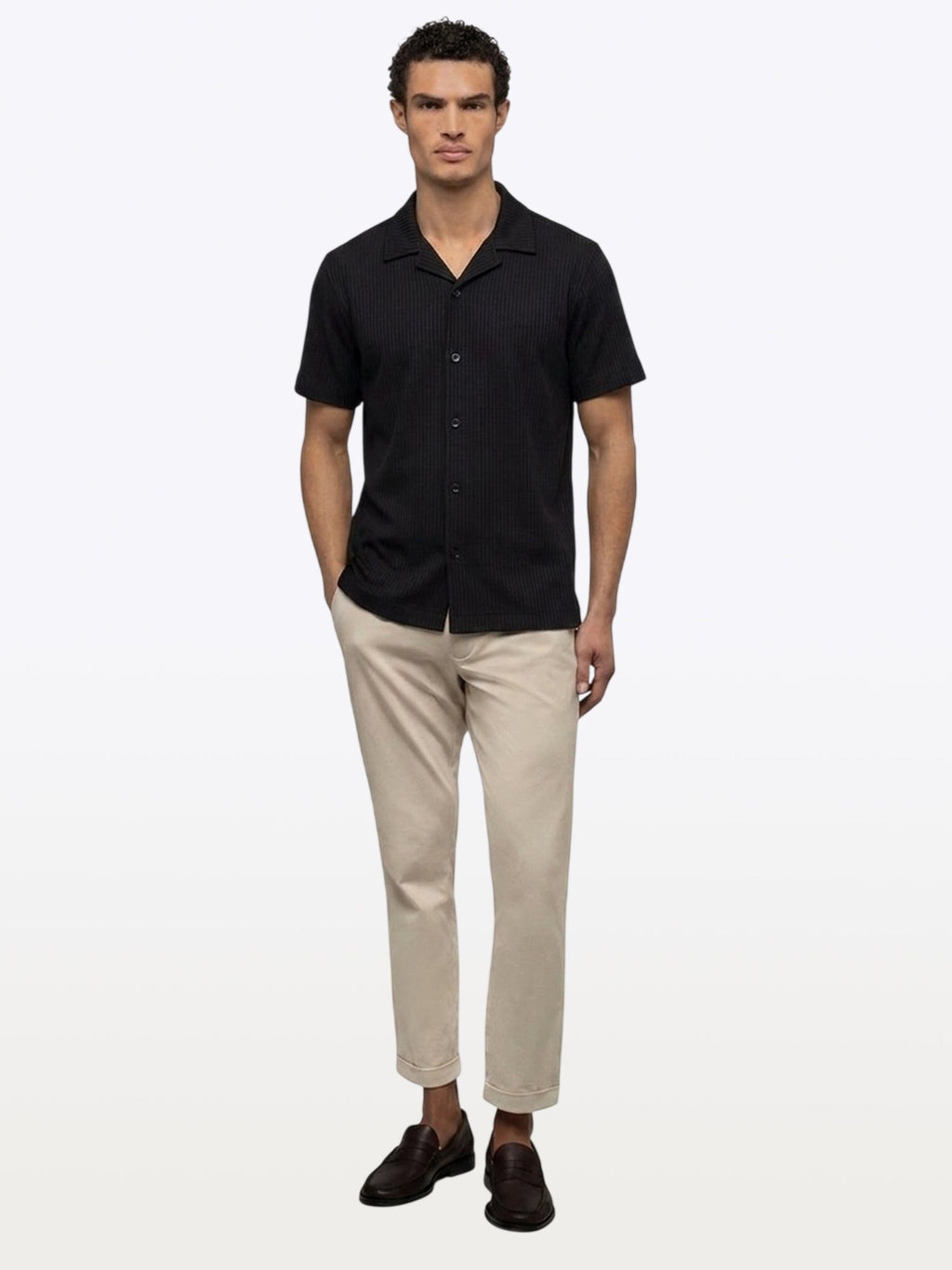 Capri Camp Collar | Black Signature-Fit