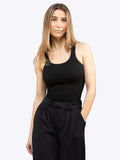 Essential Rib Tank | Black Form-Fitting