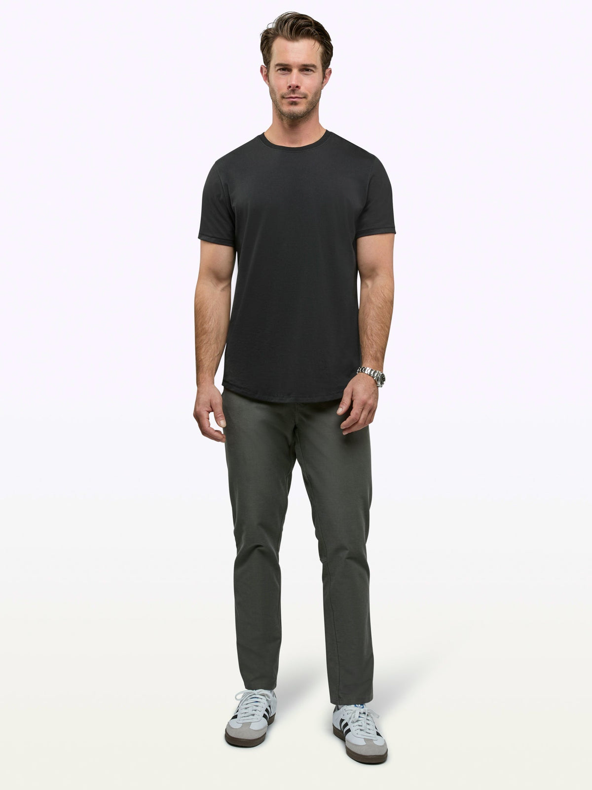 Featherlight Pima Tee | Black Signature-Fit