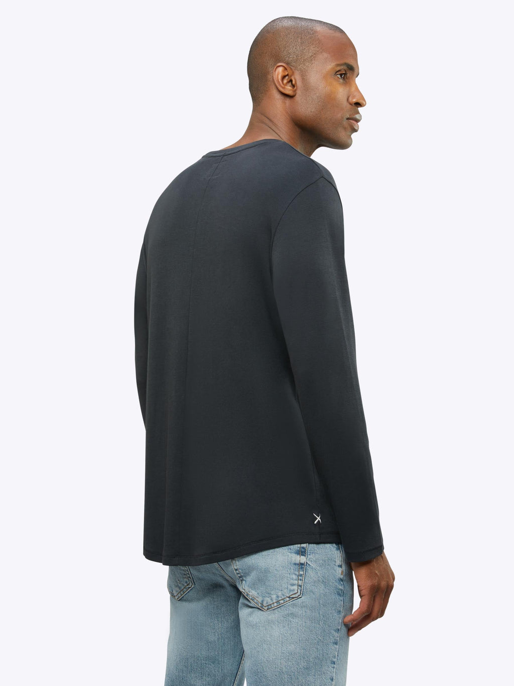 Interknit Long Sleeve Pima Cotton Tee | Black Signature-Fit