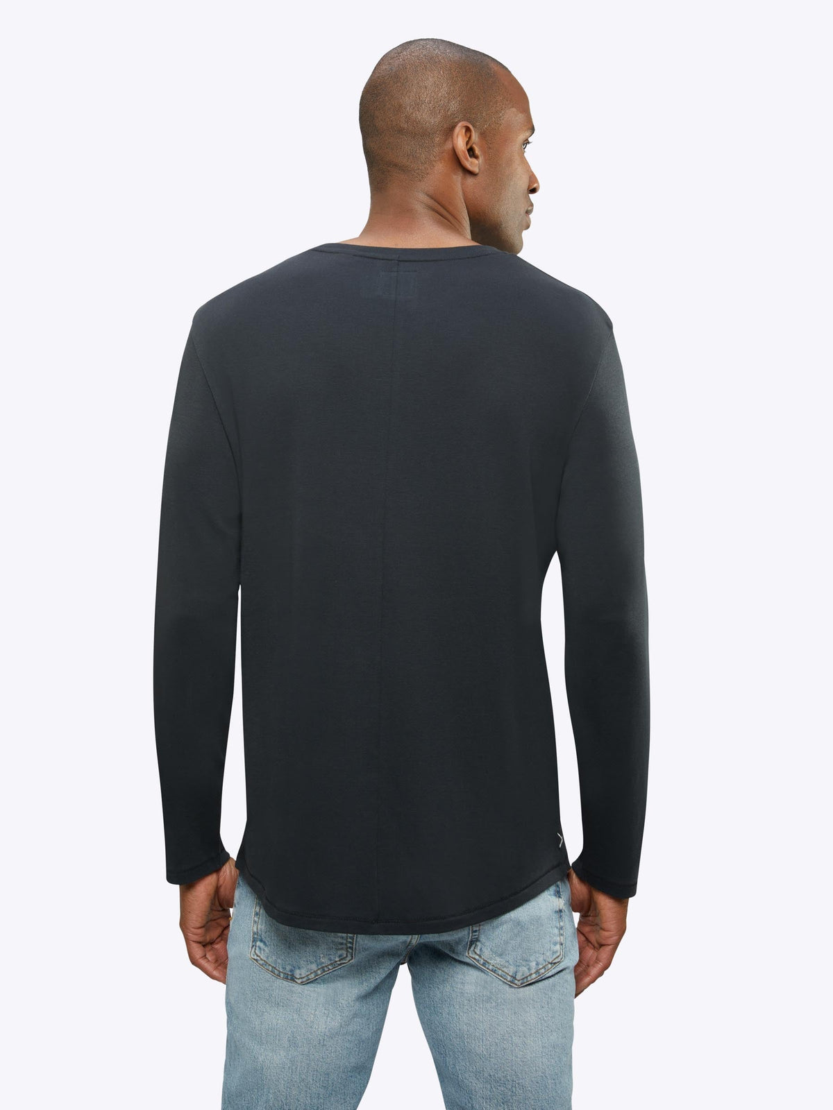 Interknit Long Sleeve Pima Cotton Tee | Black Signature-Fit
