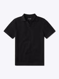 Portofino Crochet Polo | Black Classic-fit