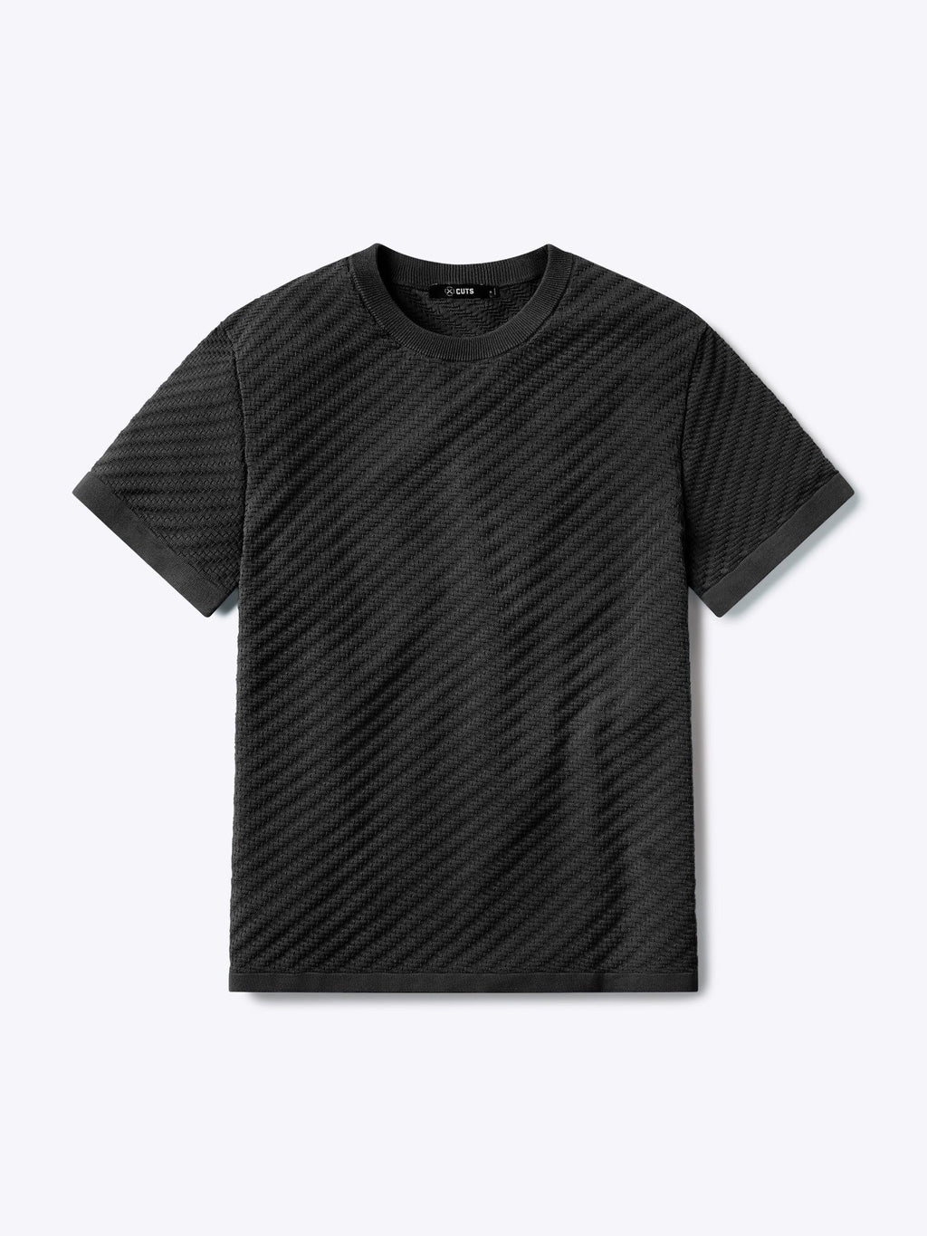 Riviera Knit Textured Tee | Black Signature-Fit