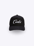 Script A-Frame Hat | Black w/ White