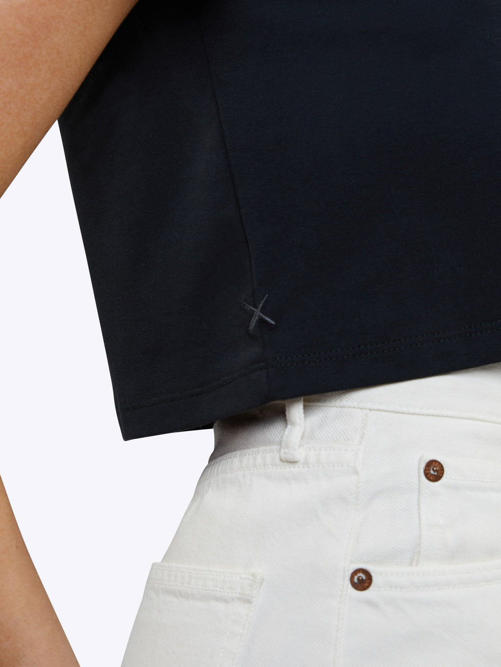 Almost Friday Tee Cropped | Black Classic-fit PYCA Pro®
