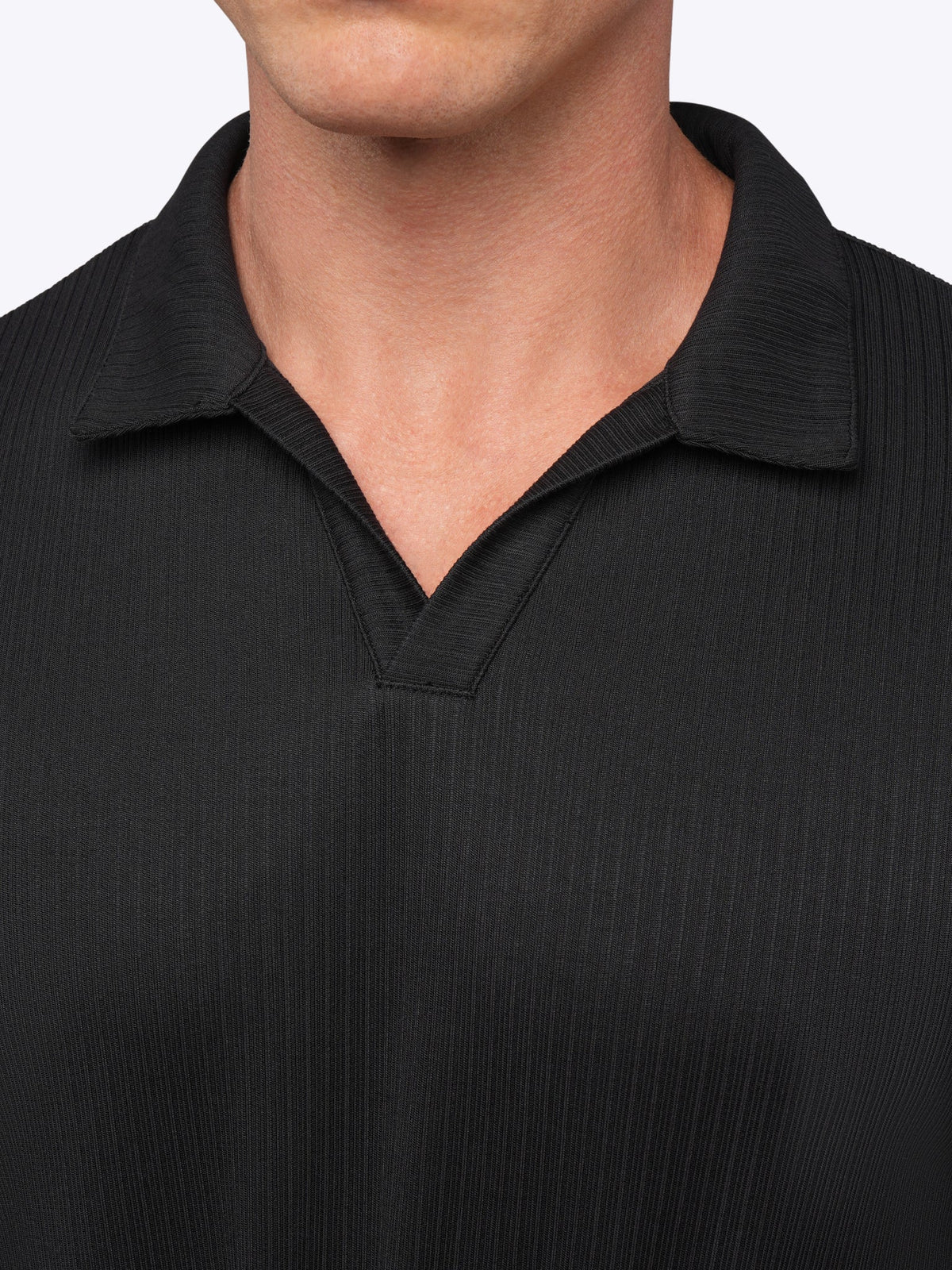 SoHo Ribbed Polo | Black Signature-Fit