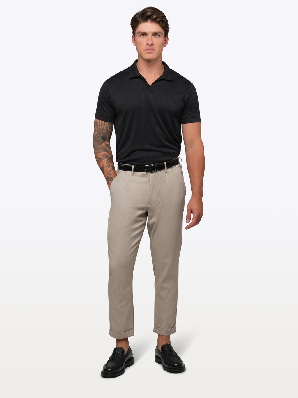 SoHo Ribbed Polo | Black Signature-Fit