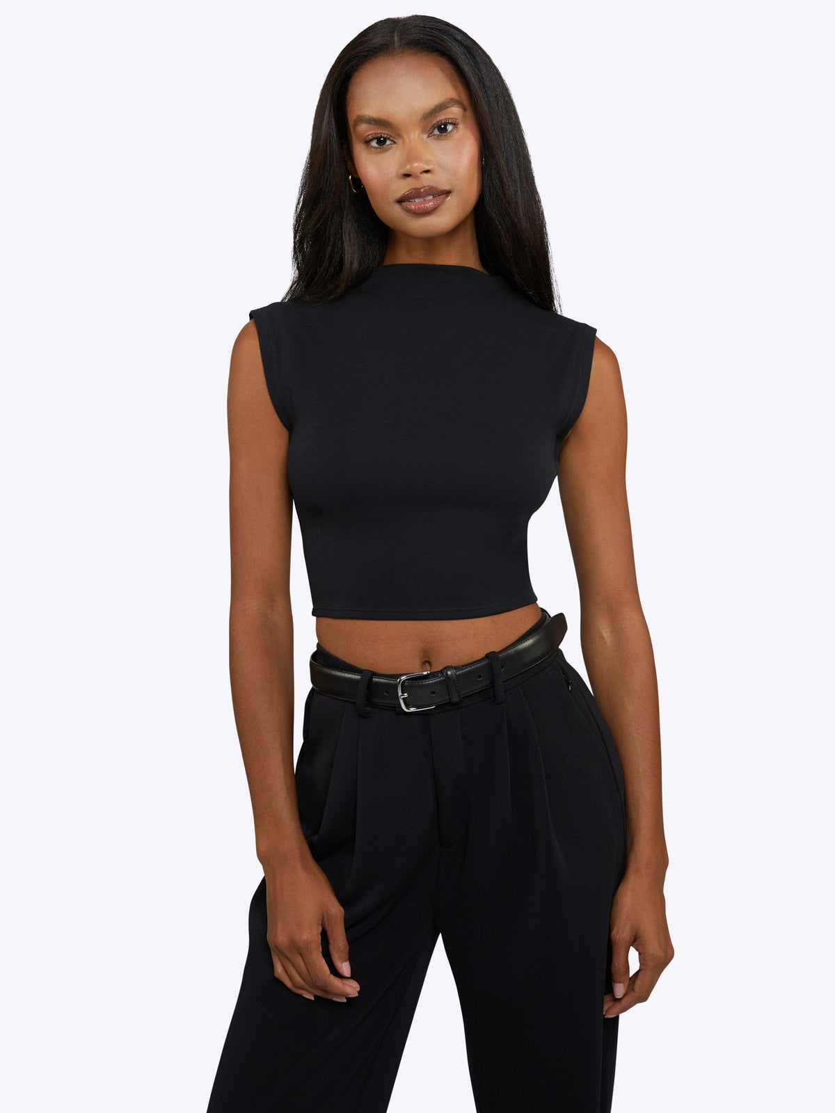 Sleeveless Tomboy Tee | Black Tomboy-Cotton™