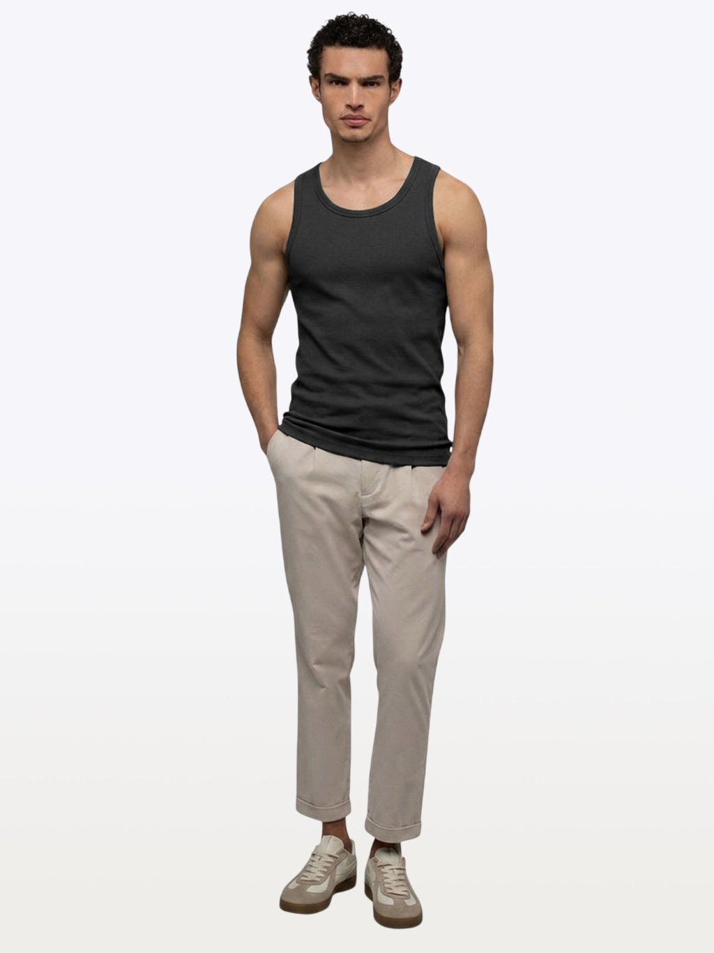 Essential Rib Tank | Black Form-Fitting