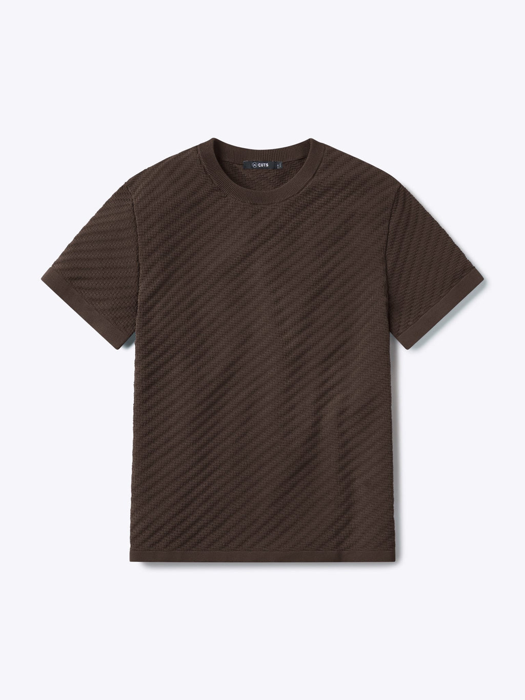Riviera Knit Textured Tee | Burnt Oak