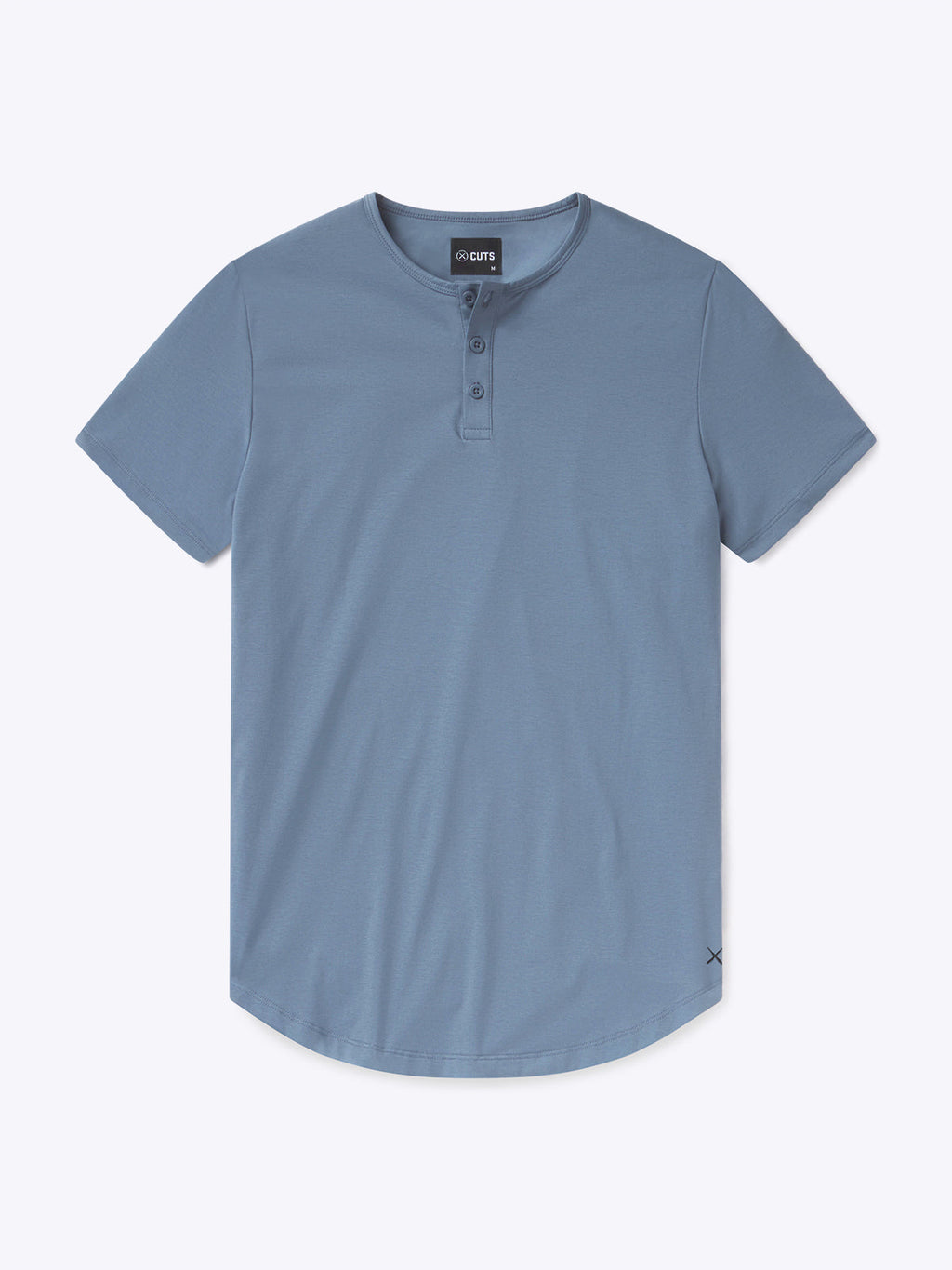 AO Henley Curve-Hem | Cadet Blue Signature-Fit PYCA Pro®