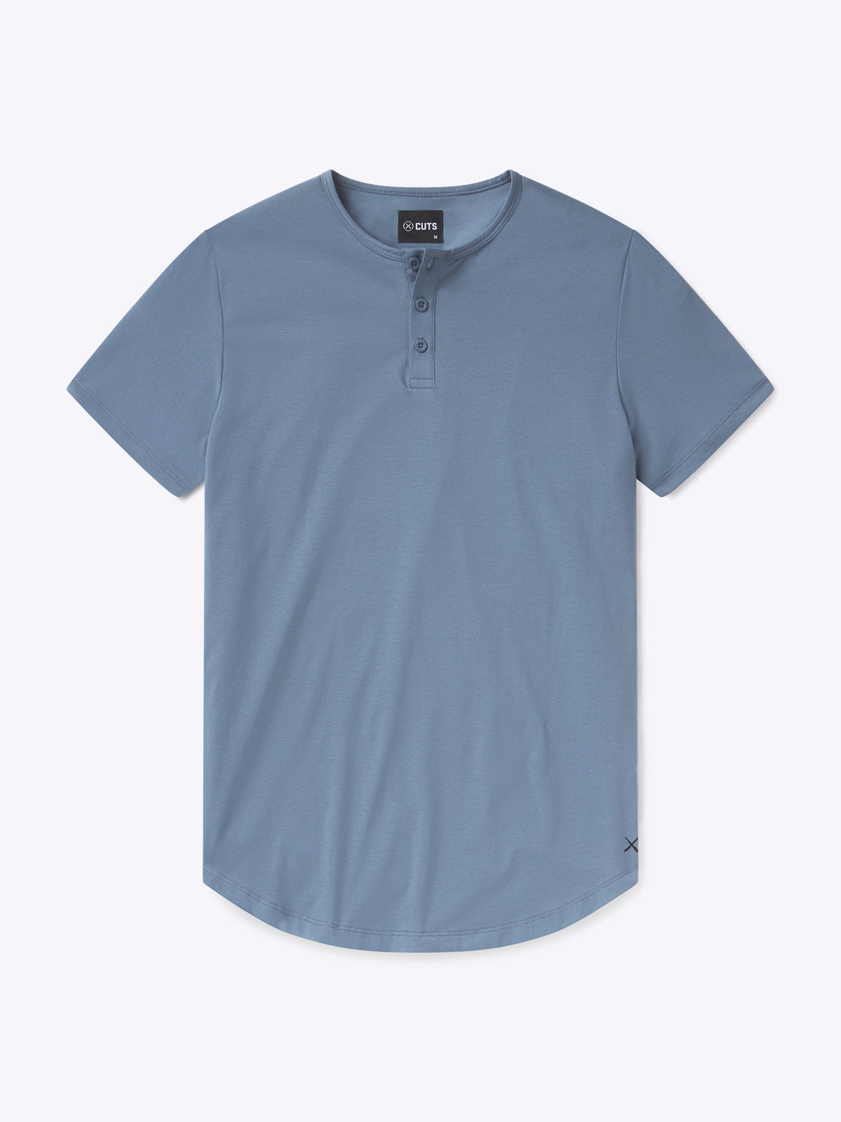 AO Henley Curve-Hem | Cadet Blue Signature-Fit PYCA Pro®