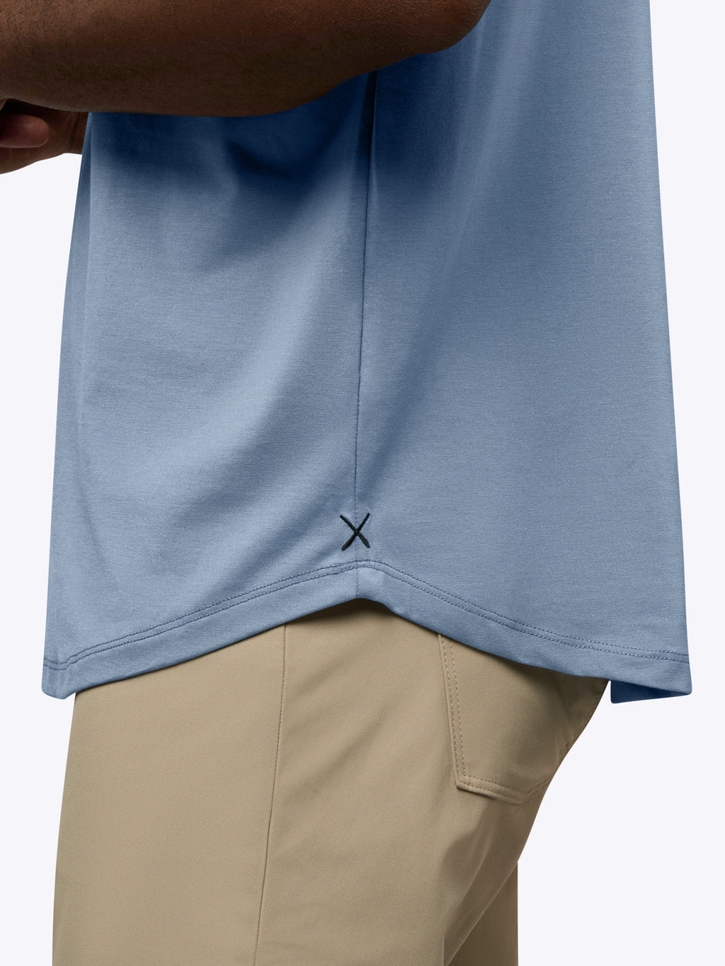 AO Henley Curve-Hem | Cadet Blue Signature-Fit PYCA Pro®