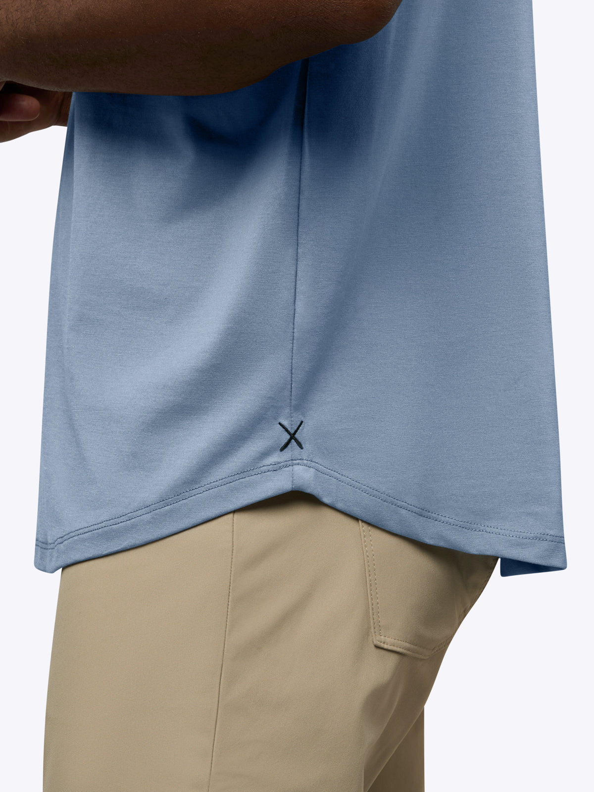 AO Henley Curve-Hem | Cadet Blue Signature-Fit PYCA Pro®