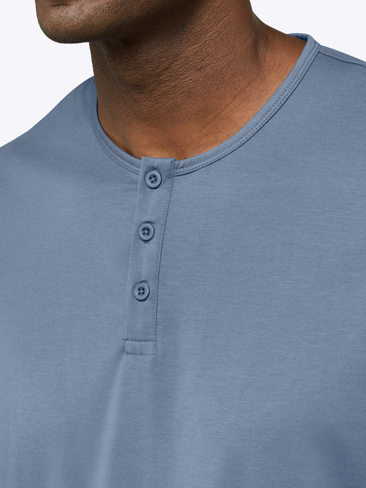 AO Henley Curve-Hem | Cadet Blue Signature-Fit PYCA Pro®