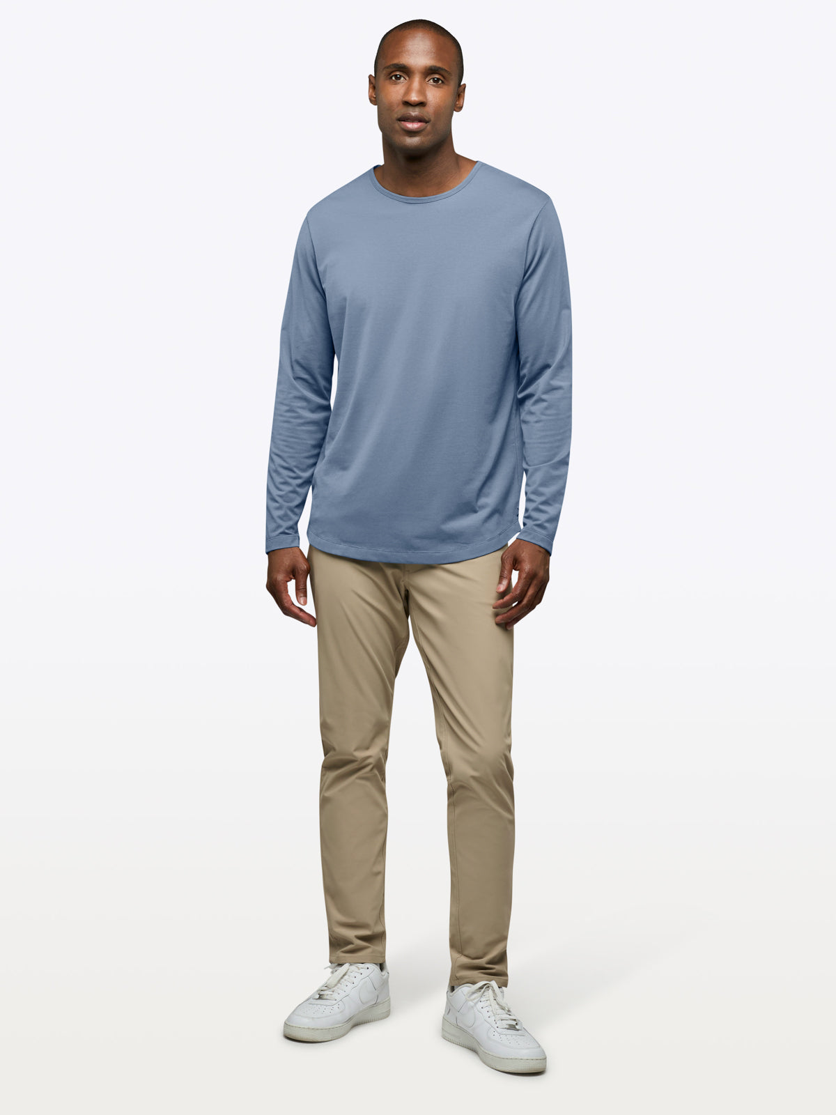 AO Long Sleeve Curve-Hem Tee | Cadet Blue Signature-Fit PYCA Pro®