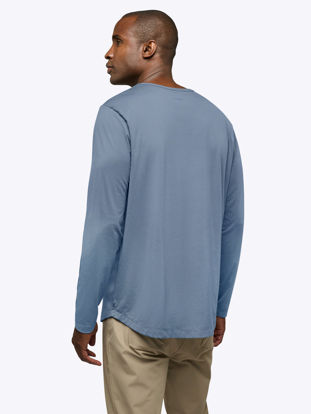 AO Long Sleeve Curve-Hem Tee | Cadet Blue Signature-Fit PYCA Pro®