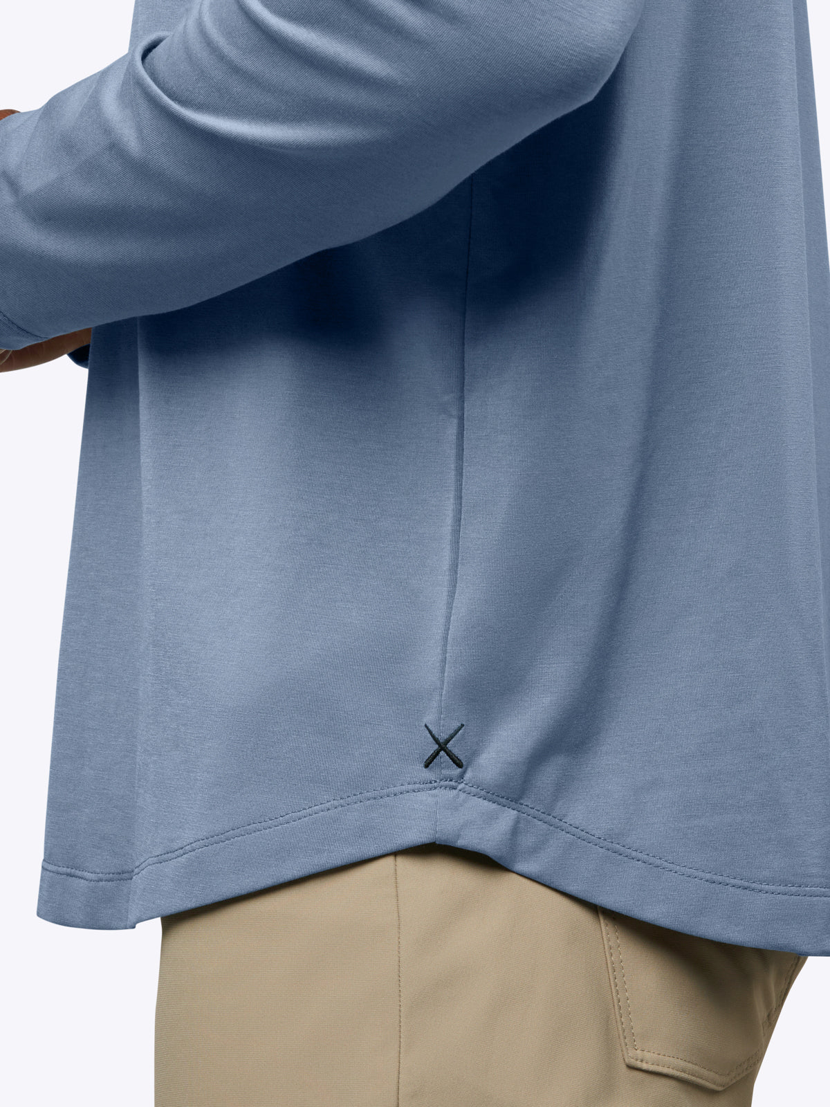 AO Long Sleeve Curve-Hem Tee | Cadet Blue Signature-Fit PYCA Pro®