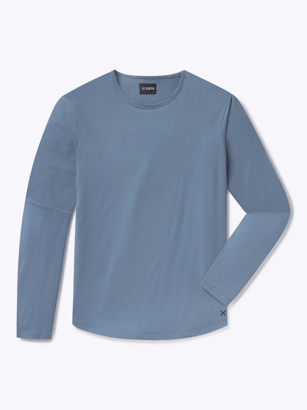 AO Long Sleeve Curve-Hem Tee | Cadet Blue Signature-Fit PYCA Pro®