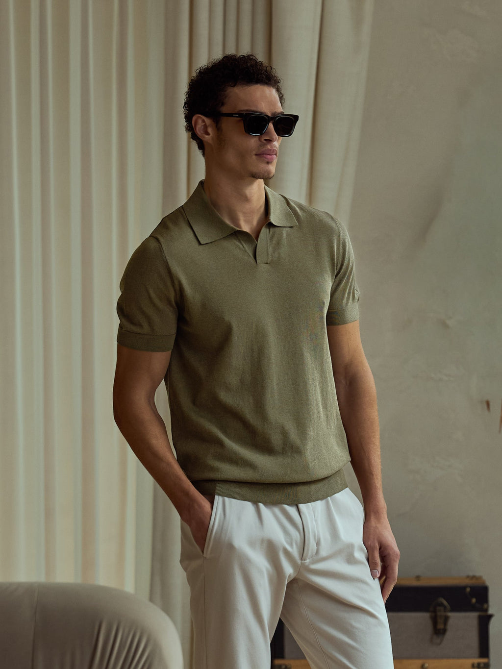 Riviera Knit Polo | Capers Signature-Fit