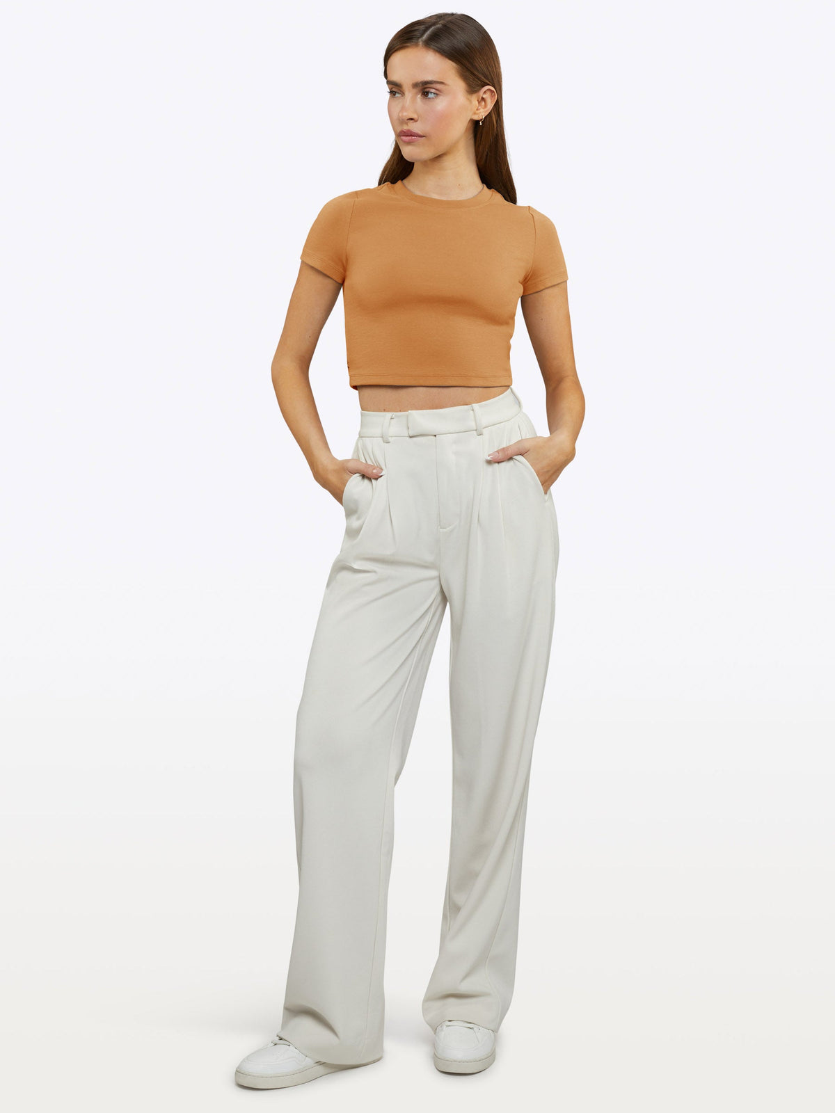 Tomboy Tee Cropped | Caramel Slim-fit Tomboy-Cotton™