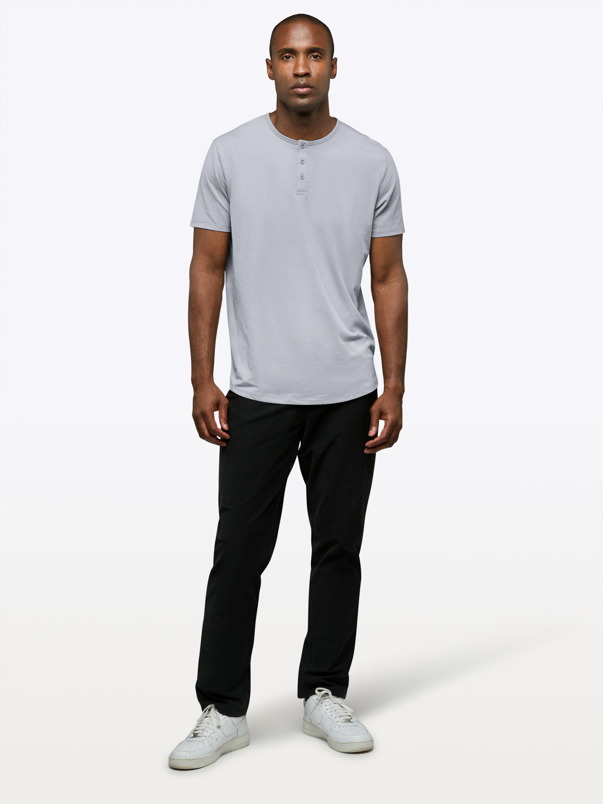 AO Henley Curve-Hem | Cashmere Grey Signature-fit PYCA Pro®