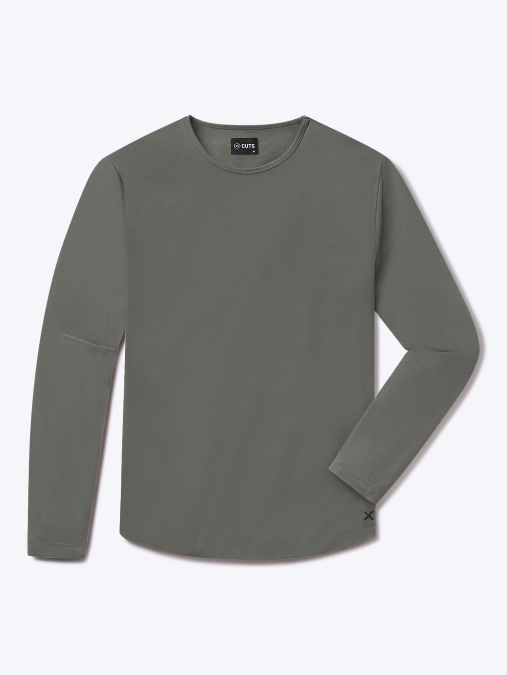 AO Long Sleeve Curve-Hem Tee | Castor Grey Signature-Fit PYCA Pro®