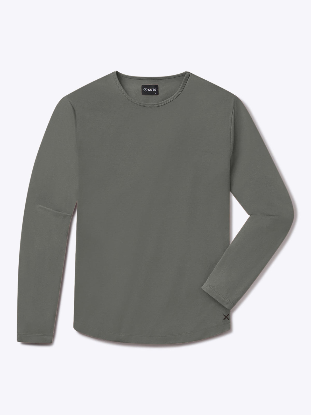 AO Long Sleeve Curve-Hem Tee | Castor Grey Signature-Fit PYCA Pro®