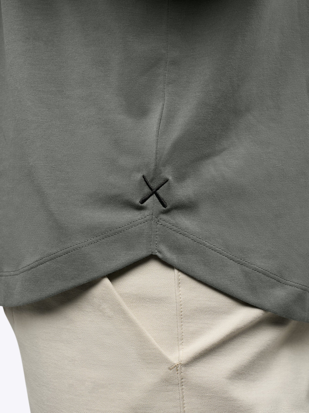 AO Long Sleeve Henley Curve-Hem Tee | Castor Grey Signature-Fit PYCA Pro®