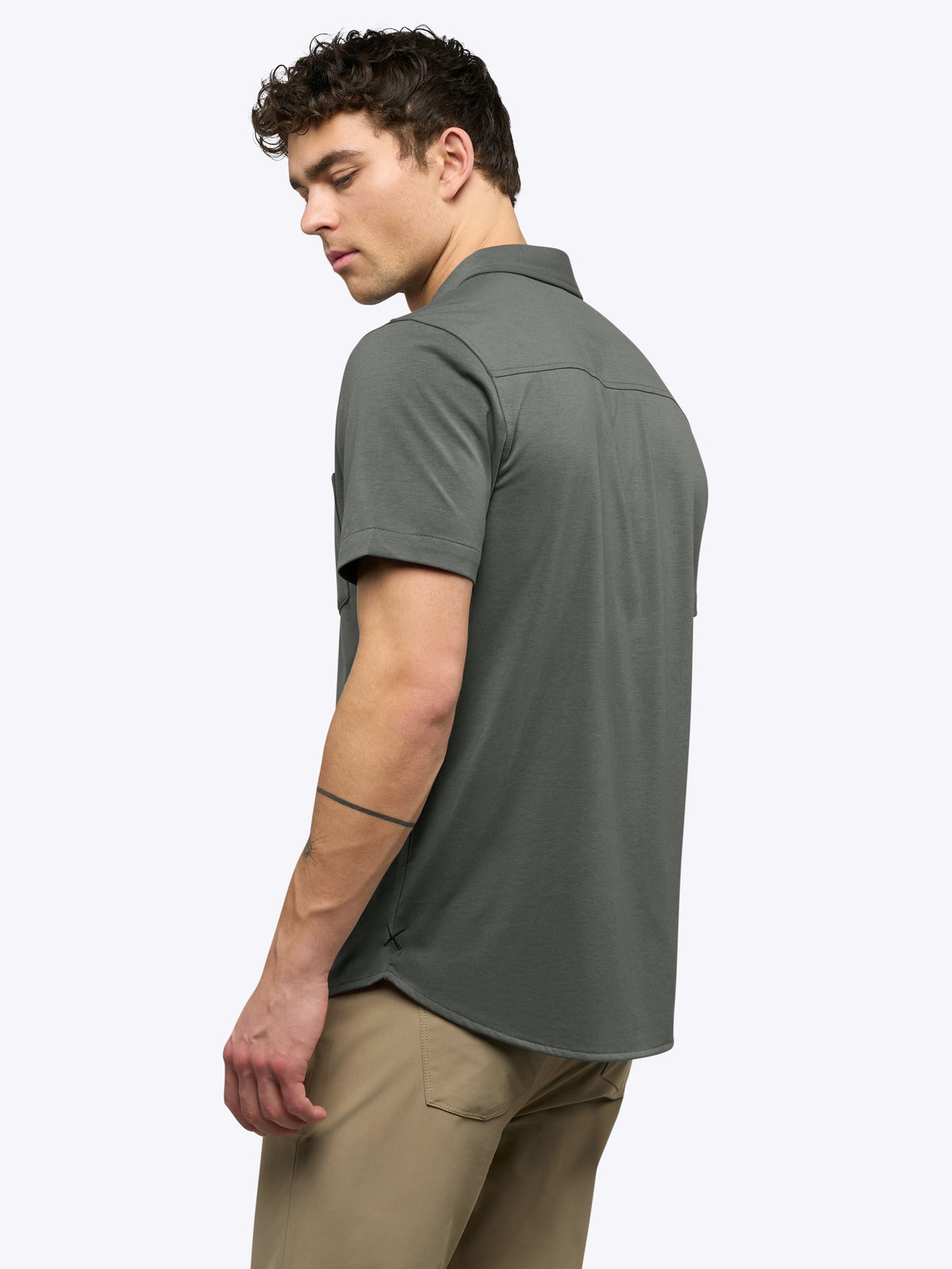 AO Button Up | Castor Grey Signature-Fit PYCA Pro®