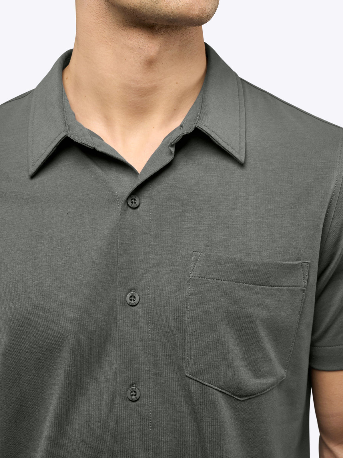 AO Button Up | Castor Grey Signature-Fit PYCA Pro®
