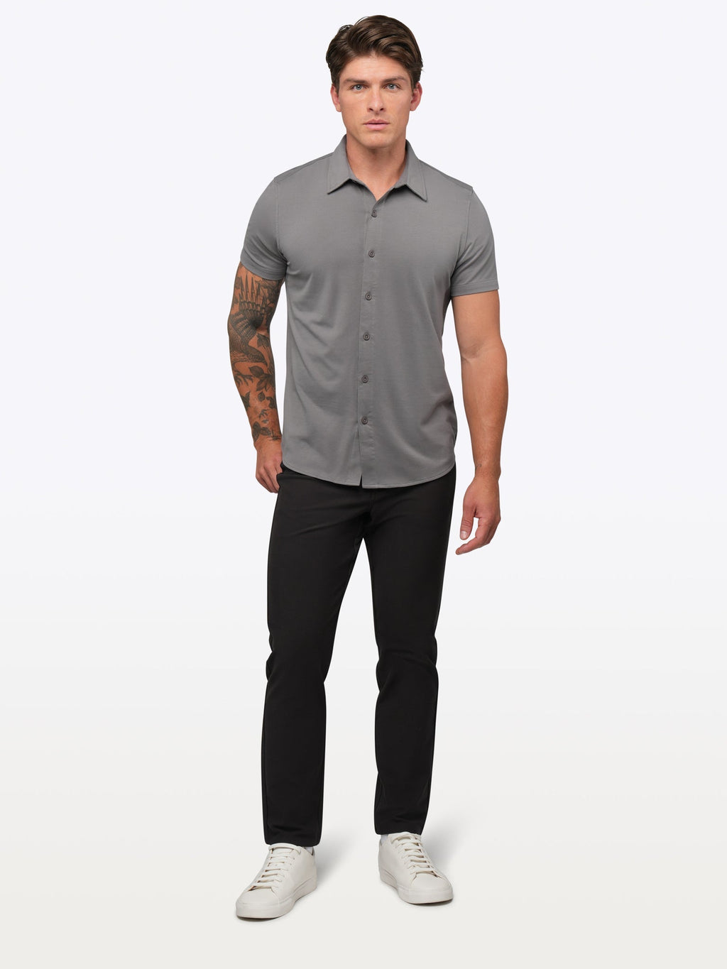 AO Button Up | Charcoal Signature-Fit PYCA Pro®