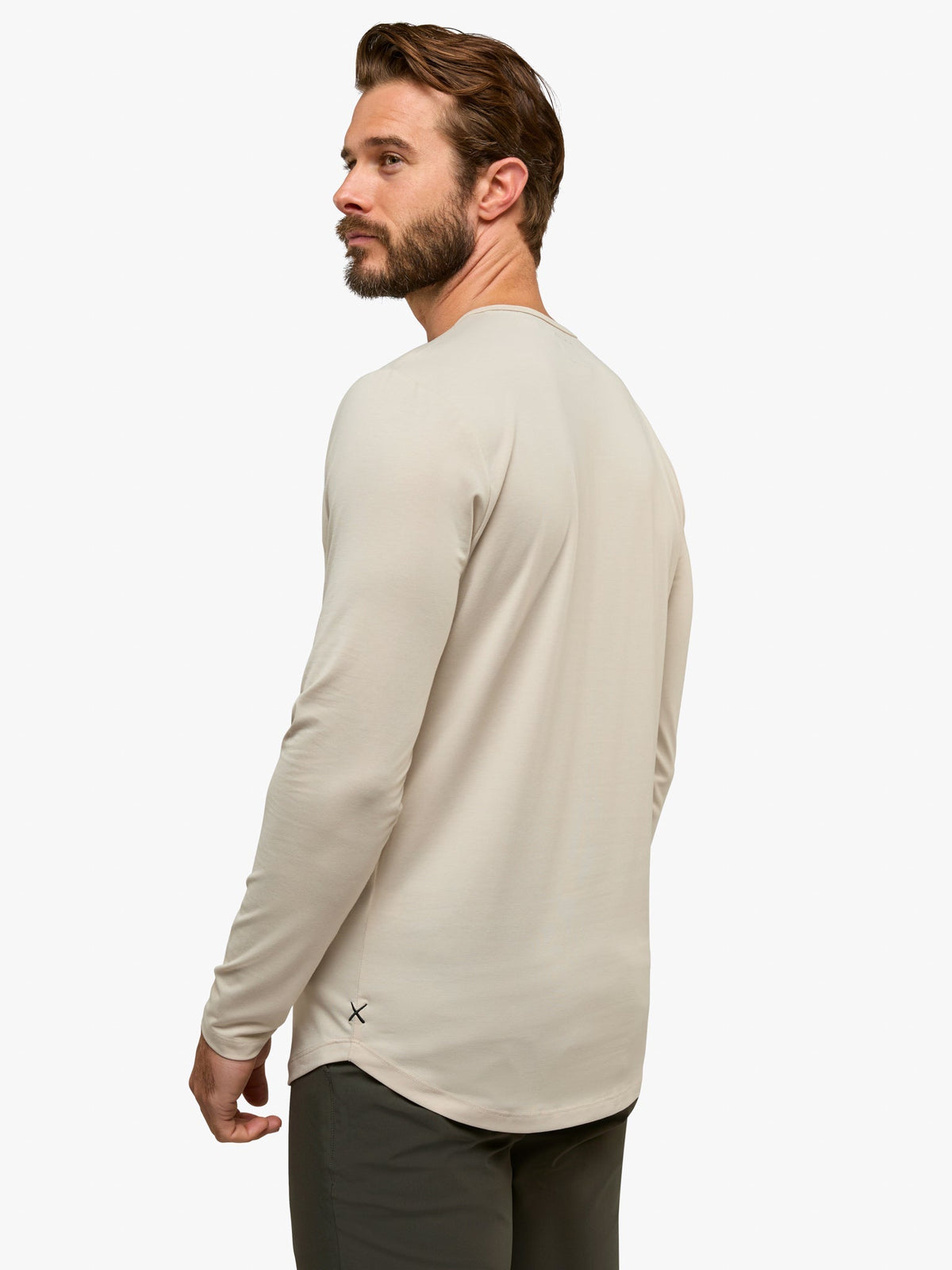 AO Long Sleeve Henley Curve-Hem | Clay Signature-fit PYCA Pro®