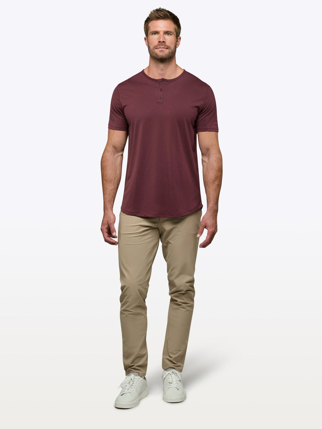 AO Henley Curve-Hem | Currant Signature-Fit PYCA Pro®
