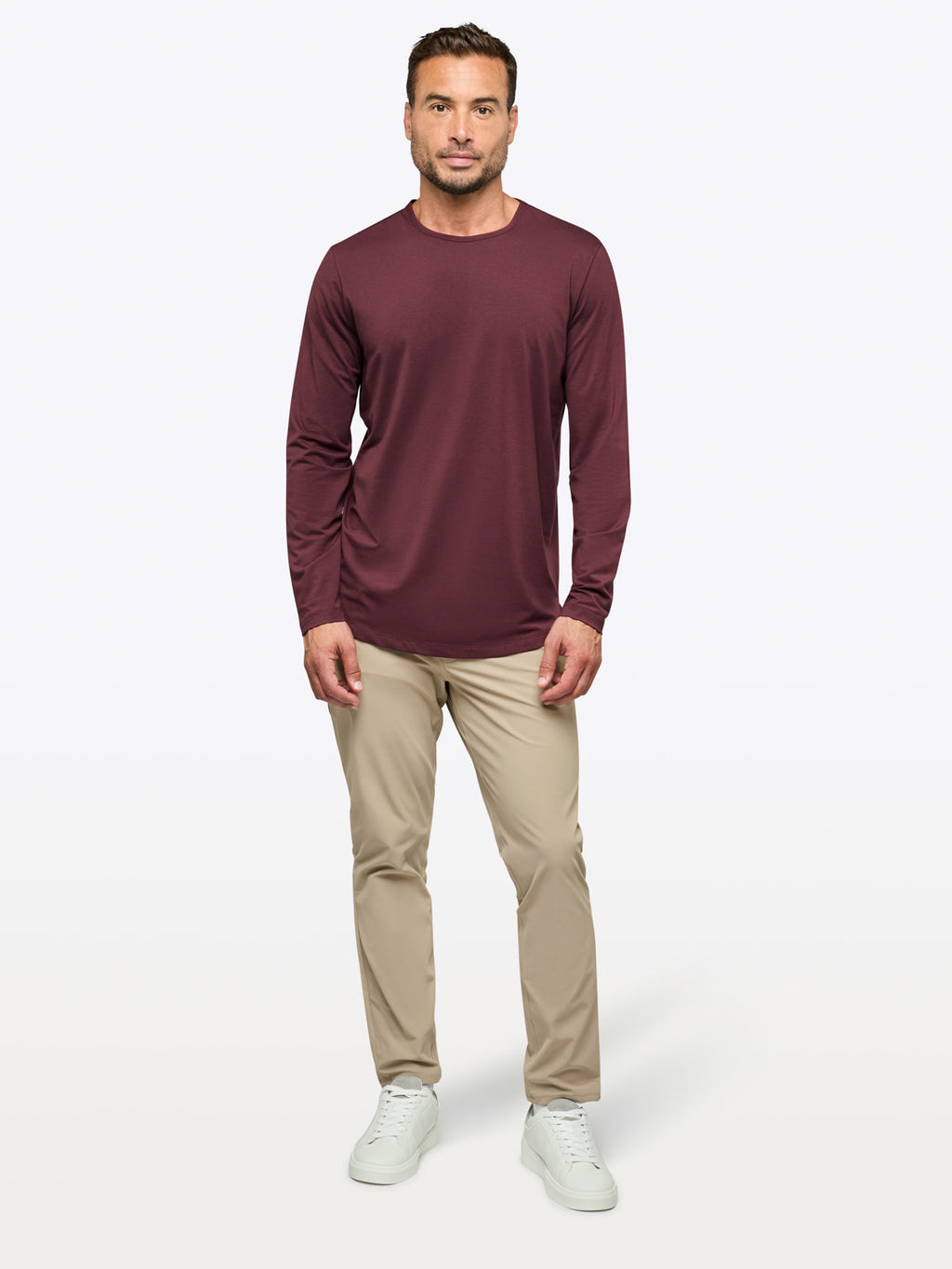 AO Long Sleeve Curve-Hem Tee | Currant Signature-Fit PYCA Pro®
