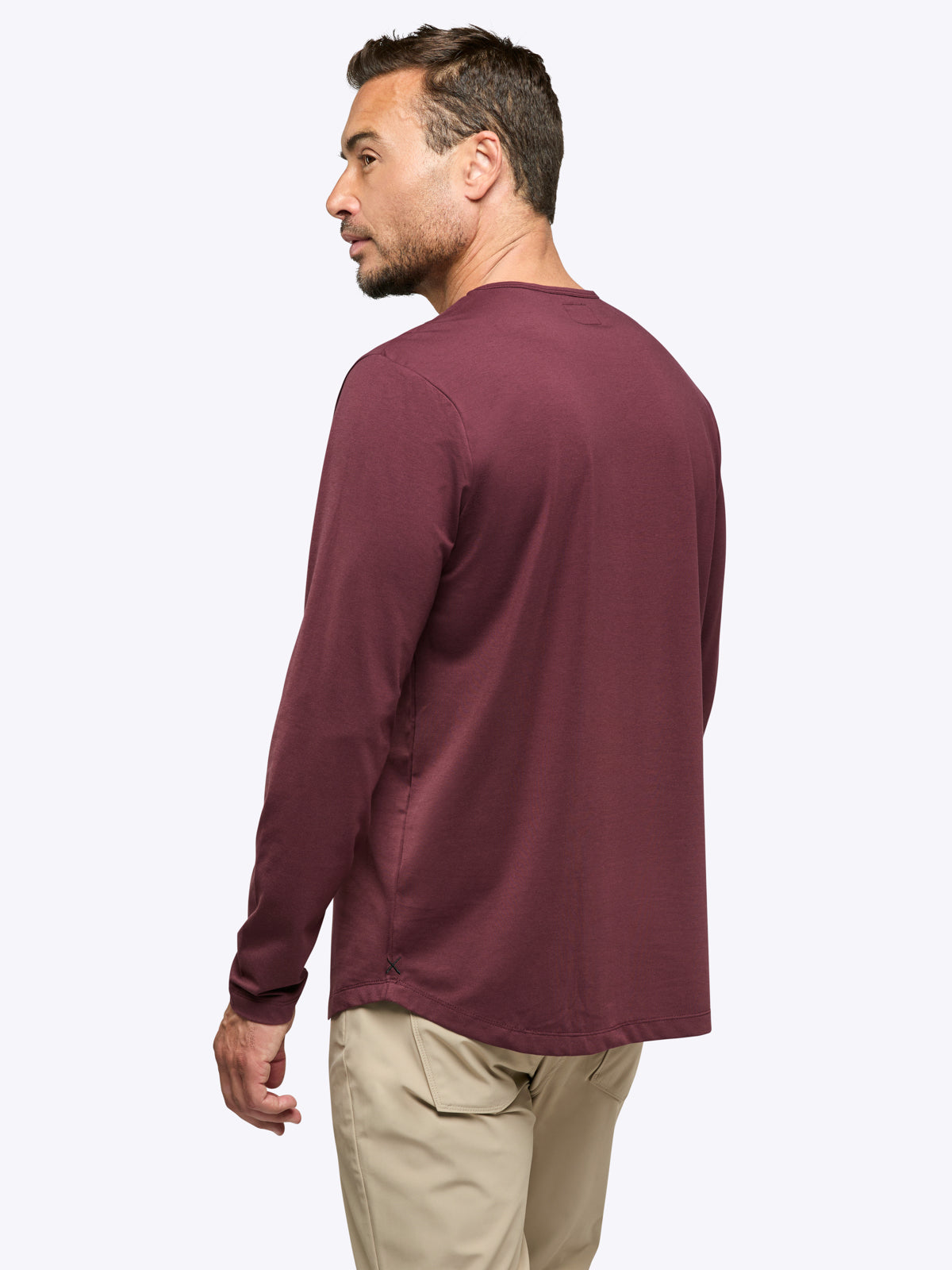 AO Long Sleeve Curve-Hem Tee | Currant Signature-Fit PYCA Pro®